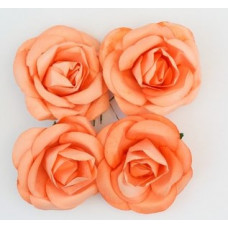 Розы бумажные 4 шт, шебби - розовые