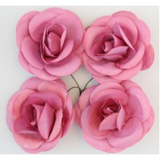 Розы бумажные 4 шт. светло - пурпурные